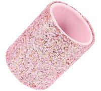 FESTFENDS Étui à Pinceaux de Maquillage Pailleté Rose Petit Pot de Rangement Portable en Plastique Seau de Rangement pour Outils de Maquillage Organisateur Décoratif Compact pour