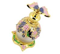 FESTFENDS Flacon D'huile Essentielle Rechargeable en Verre pour Lotion et Huile Essentielle, Design Vintage Élégant, Capacité 15ml, pour Coiffeuse et Salle de Bain