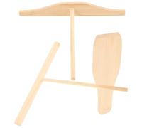 FESTFENDS Kit à Crêpes en Bois 3 Pièces avec Spatule Crêpière et Râteau, Surface Lisse, Sûr à Utiliser, pour Préparer le Petit Déjeuner Snacks