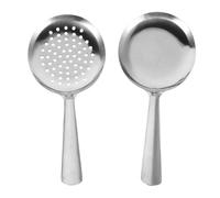 FESTFENDS Lot de 2 cuillères en acier inoxydable | Cuillère ajourée et cuillère classique | Grande louche de service et écumoire | en métal pour buffets, fêtes et banquets, ustensiles de
