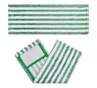 FESTFENDS Lot de 2 Lingettes de Rechange en Vert Foncé pour Balai à Franges, Recharge Lavable et Réutilisable, Nettoyage Humide et Sec, pour Sols en Parquet, Carrelage et Stratifié,