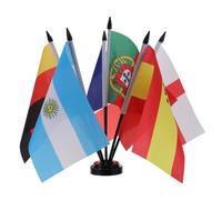 FESTFENDS Mini Drapeaux de Table pour Bureau en Plastique avec Socle, Design Vibrant, Résistants Décoloration, pour Événements 2026 et Décor de Bureau Réutilisable
