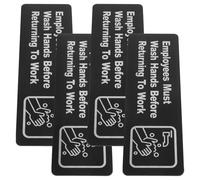 FESTFENDS Panneau de Lavage des Mains pour Employés en Acrylique Autocollant 4pcs, Panneau D'information Clair Avant de Retourner Travail en Milieu Professionnel