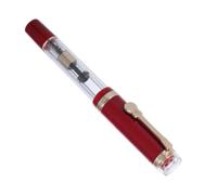 FESTFENDS Stylo-plume Fin Rouge en Résine Rechargeable pour Affaires | Pointe 0,5mm, Prise Ergonomique et Flux D'encre Fluide, Usage Réunions, Remplacement Cartouche Facile