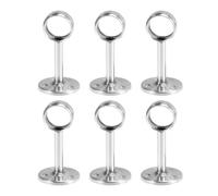 FESTFENDS Support de Tringle de Penderie Argentée 6pcs en Acier Inoxydable Robuste Supports Étagère Solides pour Barre de Garde-Robe pour Maison
