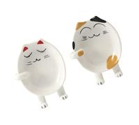 FESTFENDS Support pour Couvercles de Pots en Céramique 2 Pièces de Chat pour Cuillère et Pinceau, Résistant Chaleur, Cuisine Propre et Organisée