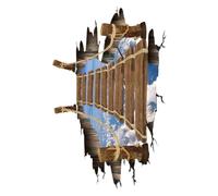 FESTFENDS Tapis de Sol antidérapant en PVC Effet Trompe-l'œil Pont Bois 3D, décoratif pour Salon, revêtement de Sol imperméable et