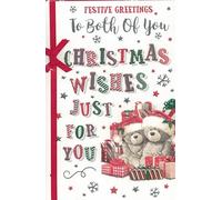 Festive Greetings To Both of You Carte de Noël Motif oursons 23 x 15 cm