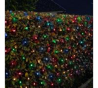 Festive Lights - Filet lumineux de Noël multifonction avec 160 LED multicolores - 2 m x 1,2 m - Pour intérieur ou extérieur - Fonctionnement à piles - Éclairage saisonnier - Avec minuterie de 6 heures