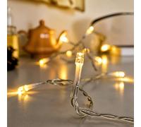 Festive Lights Guirlande Lumineuse 40 LED sur Câble Transparent 3,20 Mètres (Blanc Chaud)