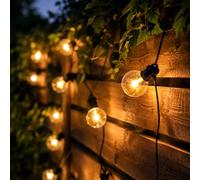 Festive Lights Guirlande Lumineuse à Piles avec minuteur et câble Noir de 4,5 m - LED Blanc Chaud
