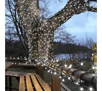Festive Lights Guirlande Lumineuse Noël Raccordable Qualité Professionnelle Câble Caoutchouc pour Usage Extérieur Prolongé (Blanc, 5m)
