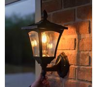 Festive Lights Lampadaire Solaire LED Extérieur en Aluminium - Design Traditionnel ou Moderne - Taille et Têtes au Choix - Waterproof (Traditionnel Ampoule Filament, Applique Murale)