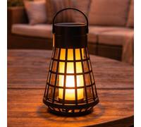 Festive Lights Lampe solaire LED 2 en 1 de jardin avec effet flamme vacillante - Lampes solaires de jardin pour l'extérieur - Lampadaires solaires - Éclairage de chemin (lanterne 2 en 1 - 19 cm)