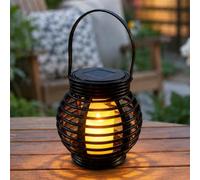 Festive Lights Lanterne solaire LED de 17 cm pour l'extérieur - Grille - Noire - Résistante aux intempéries - Avec motif décoratif - Lanterne solaire pour l'extérieur (17 cm)