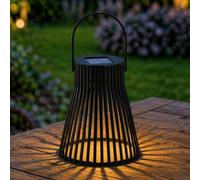 Festive Lights Lanterne solaire LED de 20 cm pour l'extérieur - Grille - Noir - Résistante aux intempéries - Avec motif décoratif - Lanterne solaire pour l'extérieur