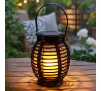 Festive Lights Lanterne solaire LED de 21 cm pour l'extérieur - Grille - Noir - Résistante aux intempéries - Avec motif décoratif - Lanterne solaire pour l'extérieur (21 cm)