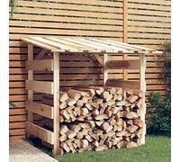 Festnight Abri de Bois de Chauffage avec Pergola et Toit Étagère pour Cheminée - en Pin Imprégné - 100 x 90 cm