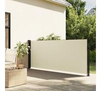 Festnight Auvent latéral rétractable 100x500 cm Store Brise Vue Jardin Retractable Store latéral Enroulable Brise Soleil Paravent Exterieur Opaque-Crème-100 x 500 cm