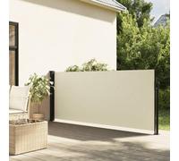 Festnight Auvent latéral rétractable 117x300 cm Store Brise Vue Jardin Retractable Store latéral Enroulable Brise Soleil Paravent Exterieur Opaque-Crème-117 x 300 cm