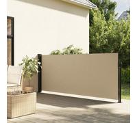 Festnight Auvent latéral rétractable 120x600 cm Store Brise Vue Jardin Retractable Store latéral Enroulable Brise Soleil Paravent Exterieur Opaque-Beige-120 x 600 cm