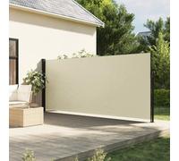 Festnight Auvent latéral rétractable 180x500 cm Store Brise Vue Jardin Retractable Store latéral Enroulable Brise Soleil Paravent Exterieur Opaque-Crème-180 x 500 cm