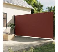 Festnight Auvent latéral rétractable 200x500 cm Store Brise Vue Jardin Retractable Store latéral Enroulable Brise Soleil Paravent Exterieur Opaque-Marron-200 x 500 cm