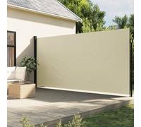 Festnight Auvent latéral rétractable 200x600 cm Store Brise Vue Jardin Retractable Store latéral Enroulable Brise Soleil Paravent Exterieur Opaque-Crème-200 x 600 cm