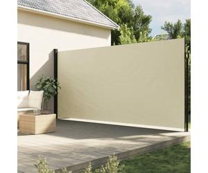 Festnight Auvent latéral rétractable 220x500 cm Store Brise Vue Jardin Retractable Store latéral Enroulable Brise Soleil Paravent Exterieur Opaque-Crème-220 x 500 cm