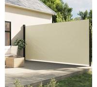 Festnight Auvent latéral rétractable 220x600 cm Store Brise Vue Jardin Retractable Store latéral Enroulable Brise Soleil Paravent Exterieur Opaque-Crème-220 x 600 cm