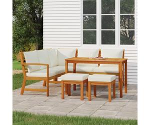 Festnight Balcon Lounge Bois 4 personnes 4-LG Ensemble de meubles de jardin