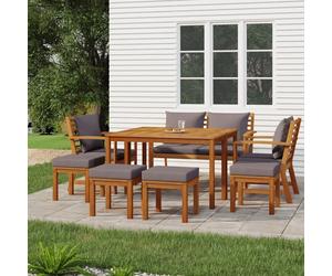 Festnight Balcon Lounge Bois 4 personnes Set avec Canapé et Table