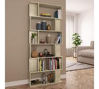 Festnight Bibliothèque Séparateur de pièce Étagère de Rangement pour Couloir ou Salon, etc Chêne Sonoma 80x24x192 cm