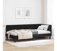 Festnight Canapé-lit 2 Places Lit Banquette Cadre de Lits 90x200 avec Sommier à Lattes Sofa-lit pour Salon, Bureau, Appartement-Noir-90 x 200 cm