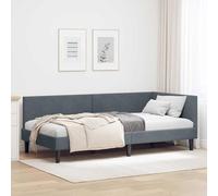 Festnight Canapé-lit 2 Places Lit Banquette Cadre de Lits 90x200 avec Sommier à Lattes Sofa-lit pour Salon, Bureau, Appartement-Gris foncé-90 x 200 cm