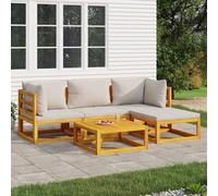 Festnight Ensemble de meubles de jardin en bois 5 pièces Meuble de balcon Lounge Outdoor Canapé avec table