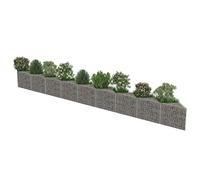 Festnight Gabion Jardin Acier Galvanisé Gabion Jardiniere Argenté 630 x 30 x 50 cm