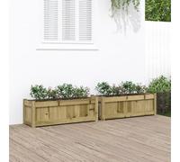 Festnight Jardinière Bois Extérieur Jardinieres Exterieur Bac a Fleur Bois Jardinière en Bois pour Pots de Fleurs Jardin terrasse-Naturel impregné-90 x 31 x 31 cm /2 pcs