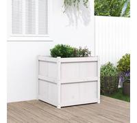 Festnight Jardinière Bois Extérieur Jardinieres Exterieur Bac a Fleur Bois Jardinière en Bois pour Pots de Fleurs Jardin terrasse-Blanc-70 x 70 x 70 cm