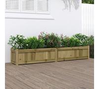 Festnight Jardinière Bois Extérieur Jardinieres Exterieur Bac a Fleur Bois Jardinière en Bois pour Pots de Fleurs Jardin terrasse-Naturel impregné-180 x 31 x 31 cm