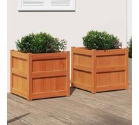 Festnight Jardinière Bois Extérieur Jardinieres Exterieur Bac a Fleur Bois Jardinière en Bois pour Pots de Fleurs Jardin terrasse-Bois de pin brun-60 x 60 x 60 cm /2 pcs