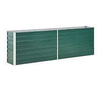 Festnight jardinière Metal,carré Potager surélevé,Jardinière d'Extérieur en Métal,jardinière rectangulaire Haute,jardinière Metal Vert,Lit de Jardin Surélevé-Vert-240 x 40 x 77 cm
