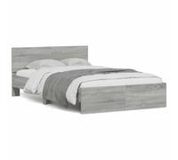 Festnight Lit en Bois 120x190 Cadre de lit LED avec tête de lit Lit 1 Personnes Lits pour Adulte lit de Chambre à Coucher-Sonoma gris-120 x 190 cm