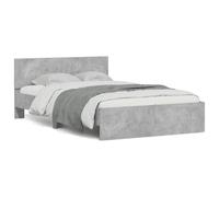 Festnight Lit en Bois 140x200 Cadre de lit LED avec tête de lit Lit 2 Personnes Lits pour Adulte lit de Chambre à Coucher-Gris béton-140 x 200 cm