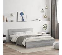 Festnight Lit en Bois 160x200 Cadre de lit LED avec tête de lit Lit 2 Personnes Lits pour Adulte lit de Chambre à Coucher-Sonoma gris-160 x 200 cm