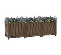 Festnight Lit Surélevé Jardinière d'Extérieur,carré Potager,Potager sur Pied,bac Jardiniere Exterieur,Potager Balcon,Pot de Fleurs Bac à Plantes 120 x 40 x 38 cm-Marron
