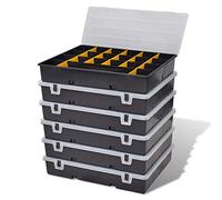 Festnight Lot de 6 Malettes de Rangement Outils Boîte de Rangement Outil avec Compartiments