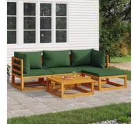 Festnight Lounge Ensemble de meubles de jardin en bois d'acacia 5 pièces salon Outdoor canapé table