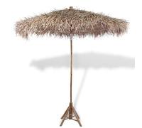 Festnight Parasol en bambou avec toit en feuilles de bananier 270 cm.