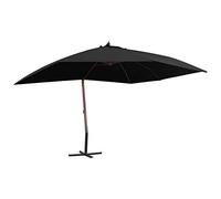 Festnight Parasol Jardin Parasol déporté inclinable Parasol Suspendu avec mât en Bois 400x300 cm Noir